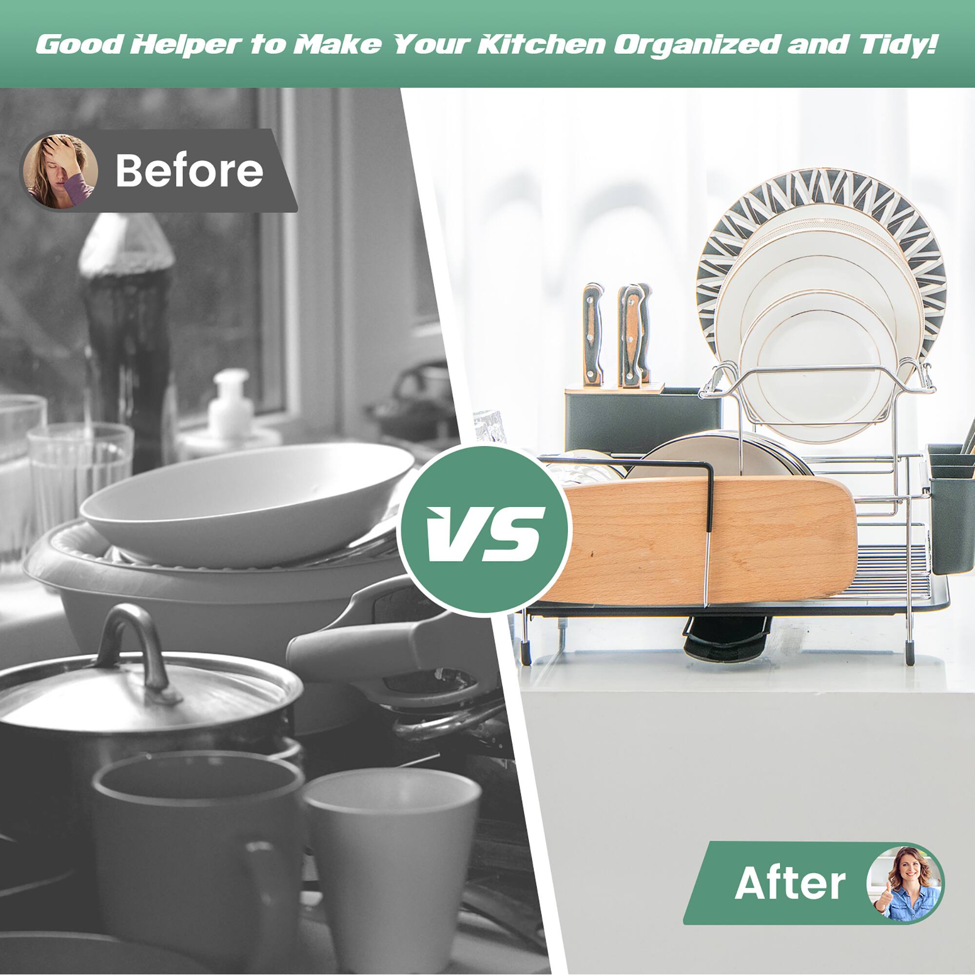Good Helper to Make Your Kitchen Organized and Tidy!

Before

VS

After