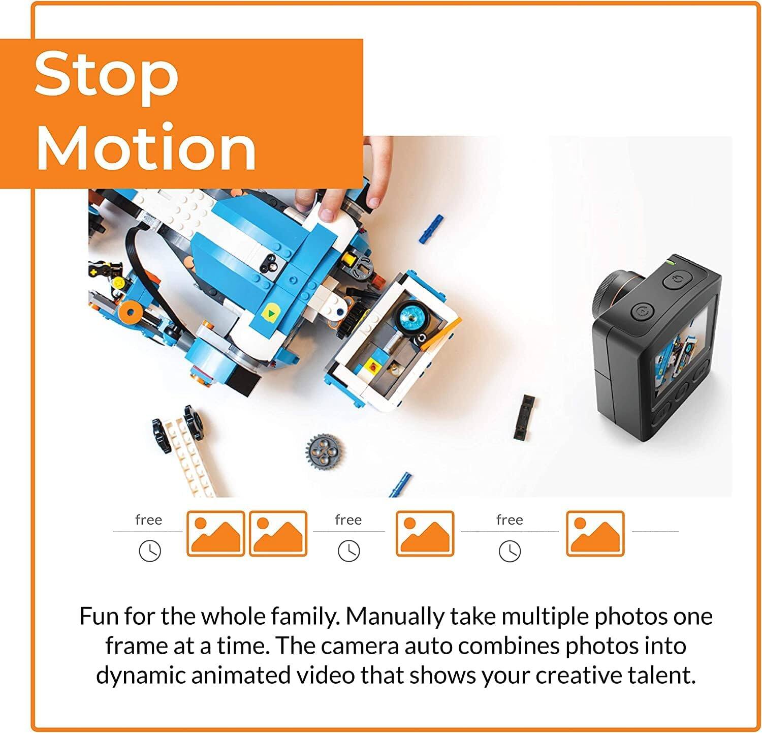 Stop Motion

Fun for the whole family. Manually take multiple photos one frame at a time. The camera auto combines photos into dynamic animated video that shows your creative talent.

free
free
free