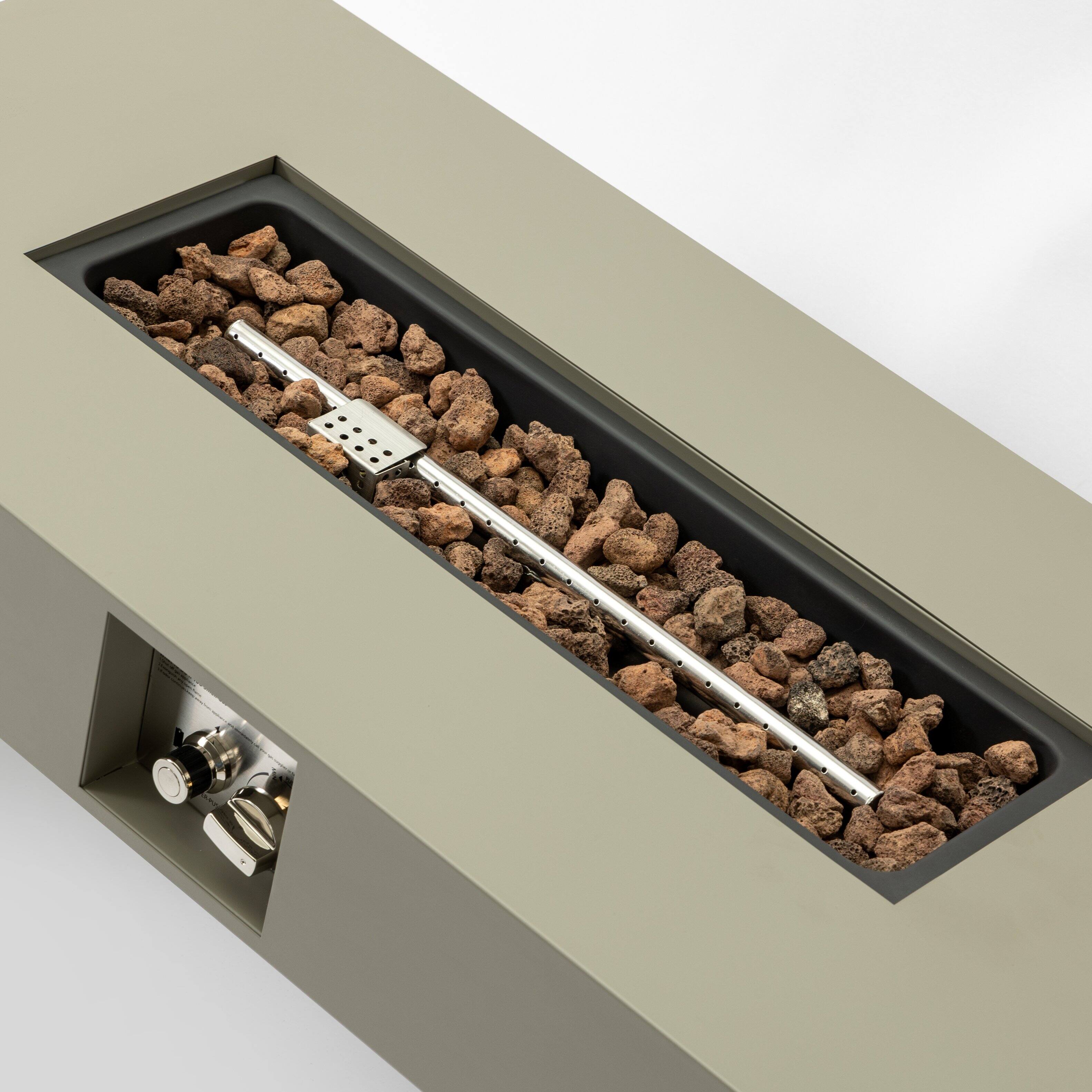 Alt View 1. PexFix - 42" Rectangular Propane Fire Pit Table, 50,000 BTU Outdoor Heater for Patio Gatherings - Grey.