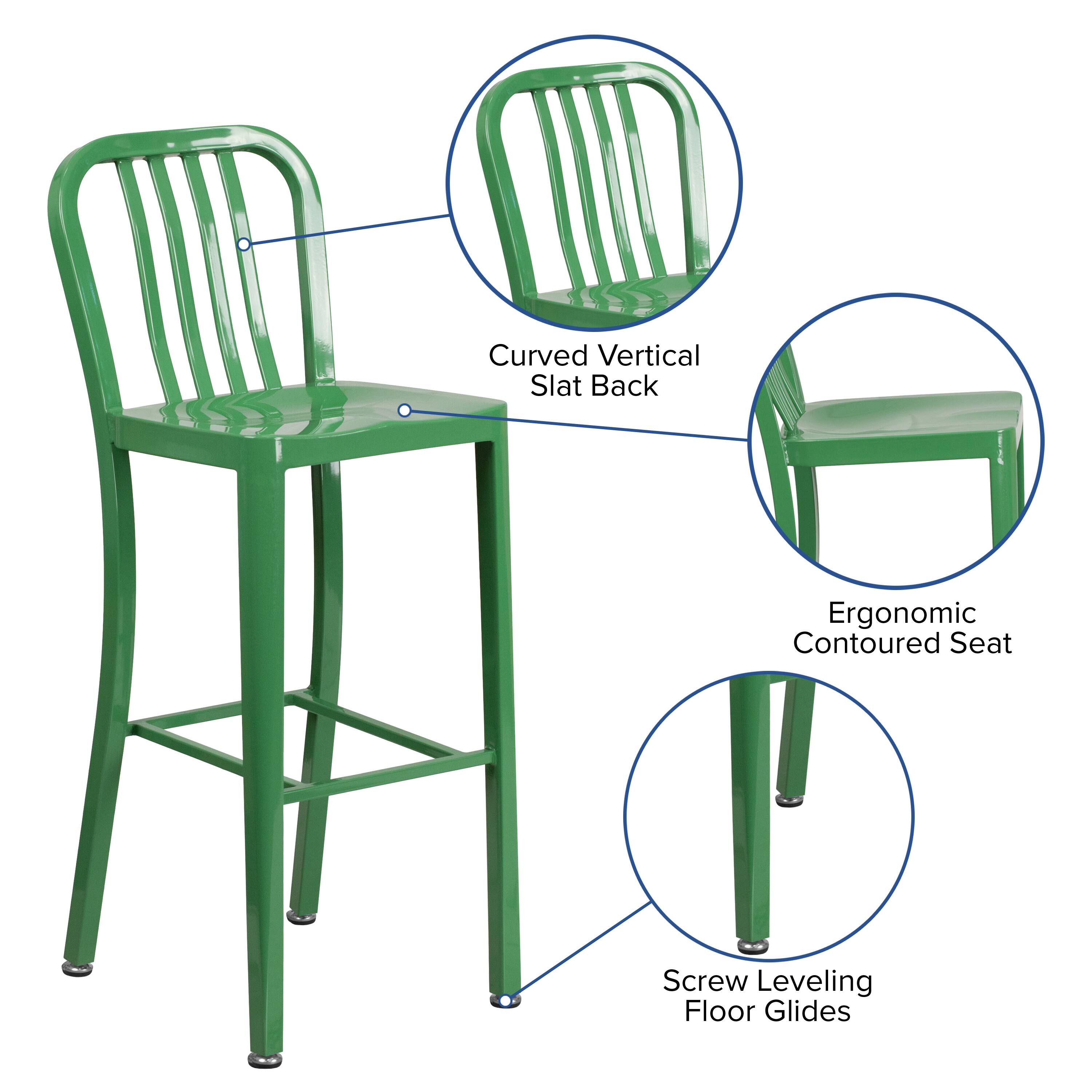 Curved Vertical Slat Back  
Ergonomic Contoured Seat  
Screw Leveling Floor Glides