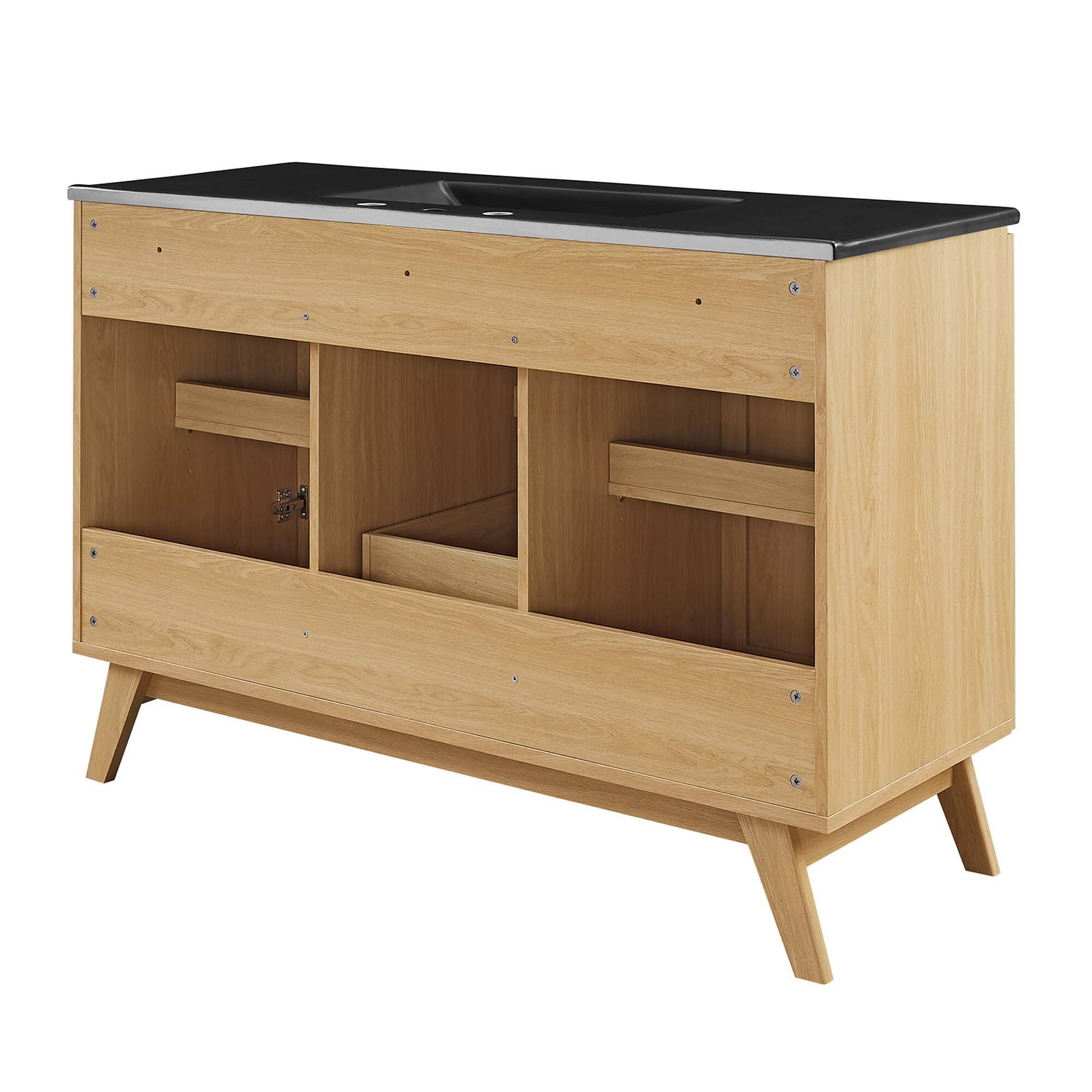 Alt View 6. Modway - Soma Bathroom Vanity with Black Basin Included by Modway - Oak Black.
