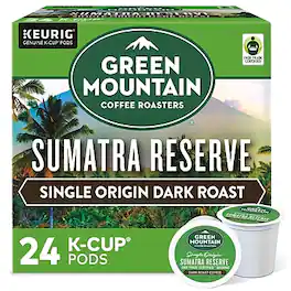 Green Mountain Coffee - Sumatra Reserve Coffee, Dark Roast, 0.40 oz. Keurig K-Cup Pods, 24/Box