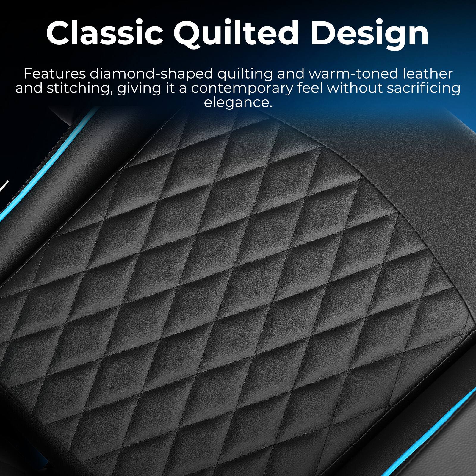 Classic Quilted Design

Features diamond-shaped quilting and warm-toned leather and stitching, giving it a contemporary feel without sacrificing elegance.