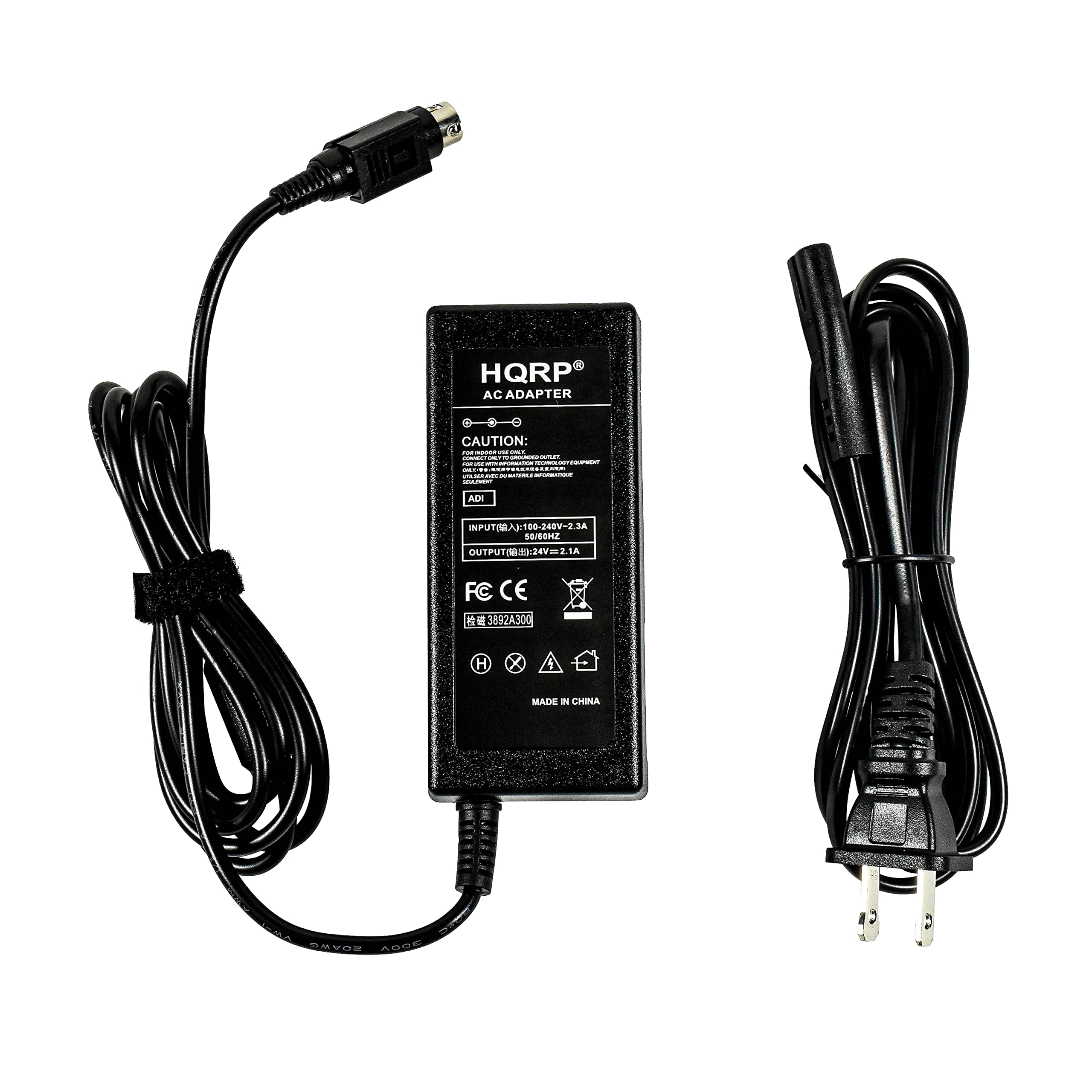 HQRP AC ADAPTER  
CAUTION:  
- INPUT (AC): 100-240V~2.3A  
- OUTPUT: 24V=2.1A  
- FC CE  
- 3892A300  
- MADE IN CHINA