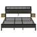 Alt View 2. Bestier - Bestier King Bed Frame Golden Stripe Headboard LED Nightstands Metal Platform No Box Spring - Black.
