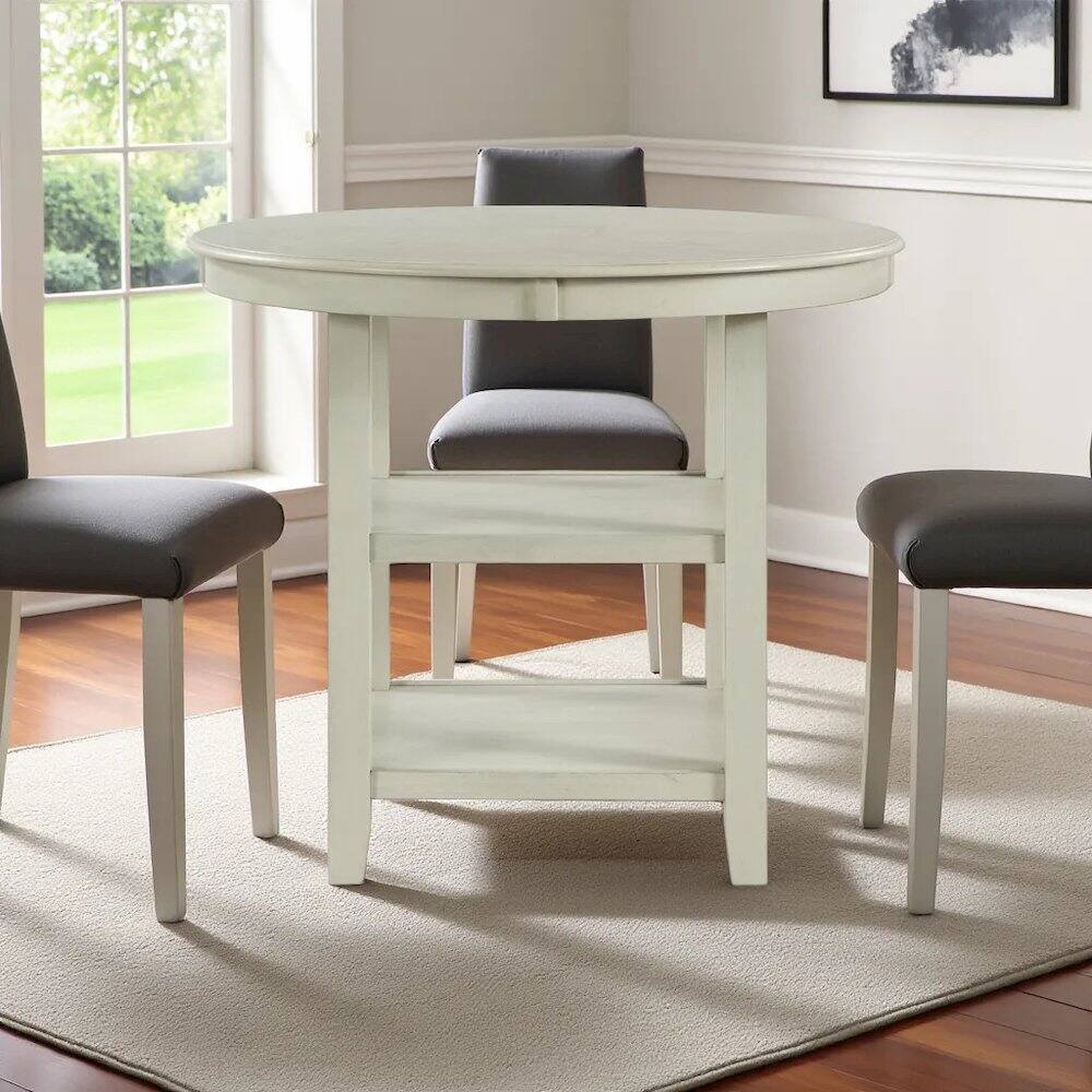 Alt View 4. FurniFact - Elegant Counter Height Dining Table in Bisque Finish for Kitchen and Dining - Bisque.