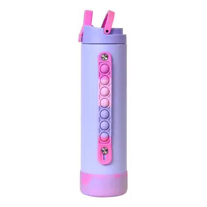 Front. Elemental - Iconic Pop Stainless Steel Fidget Water Bottle 20 Oz Flip-open Sports Cap - Lilac Tie Dye.