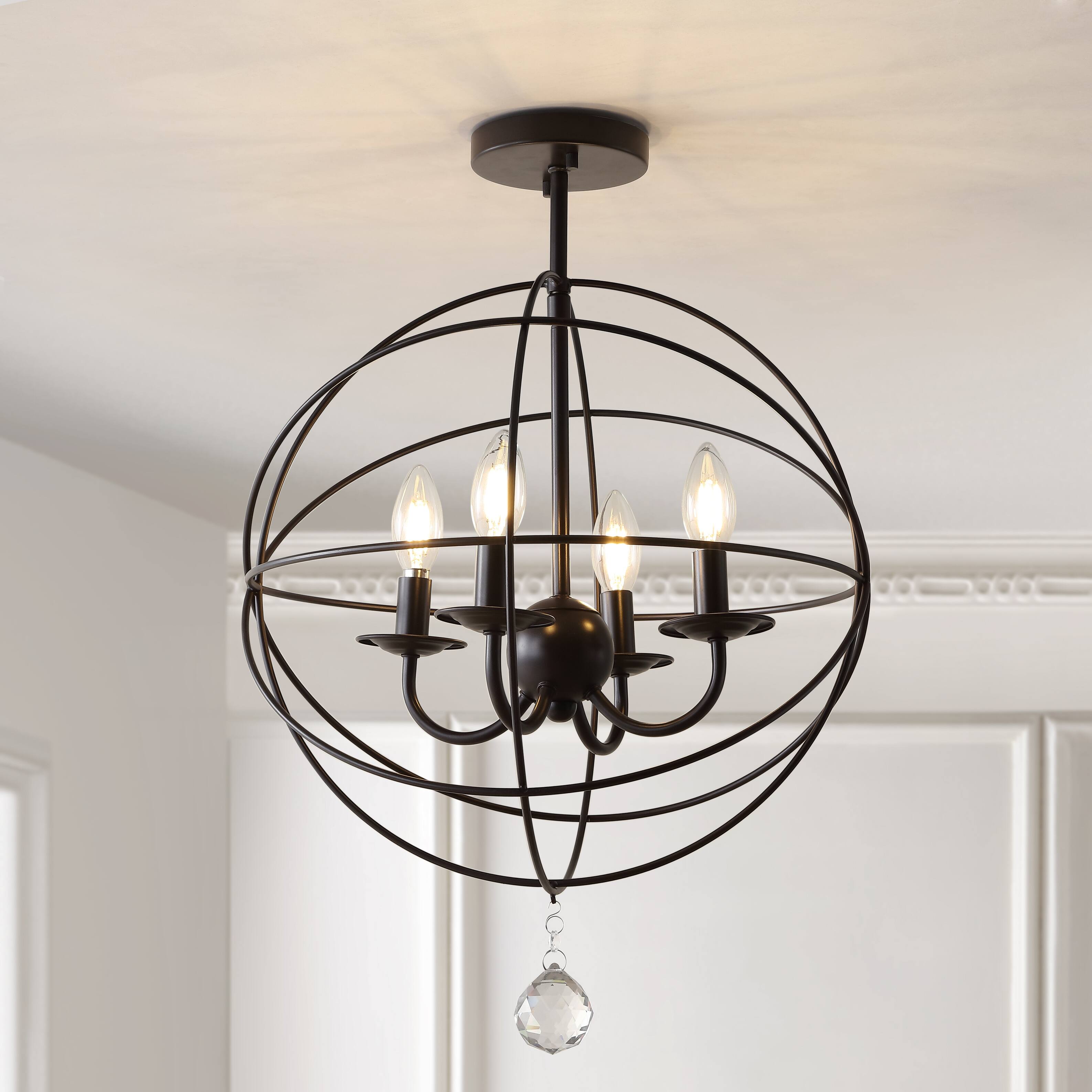 Alt View 1. Jonathan Y - Alma 12" Metal LED Flush Mount, Oil Rubbed Bronze - Oil Rubbed Bronze.