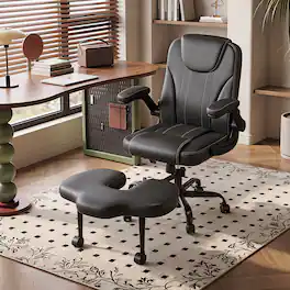 Pinmoco - Under Desk Footrest, Office Chair Leg Rest, Cross-Legged Foot Rest for Home Office and Gaming - Black