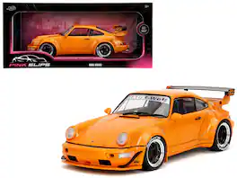 RWB Bodykit "Hibiki" Orange Metallic "Pink Slips" Series 1/18 Diecast Model Car by Jada - Multicolor