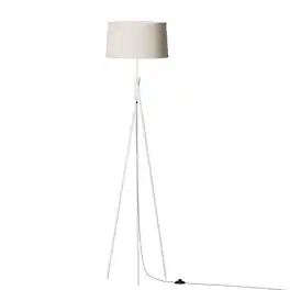 Infibrite - Sleek Crossed Legs 66 Inch Floor Lamp with Fabric Shade, E26 Bulb Compatible - White