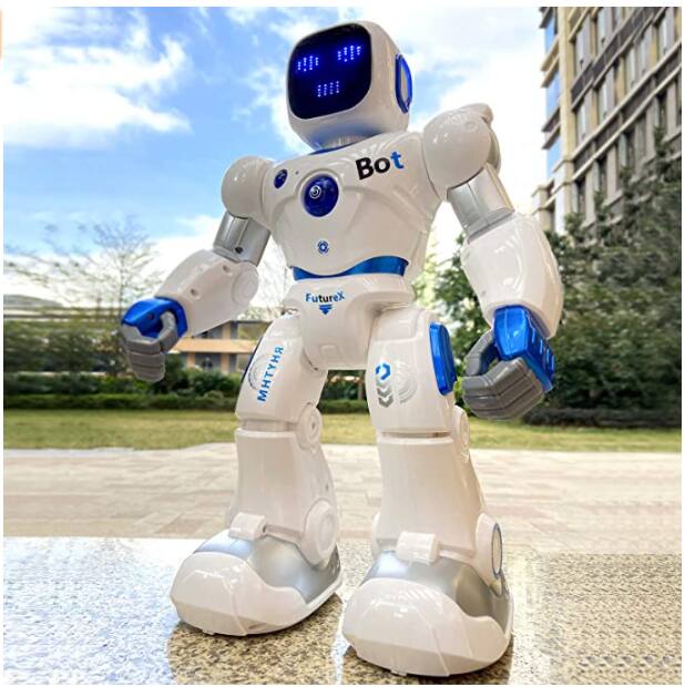 Ruko - 1088 Smart Robots for Kids toy, Large RC Robot with Voice Control, APP Control,Gifts for boys and girls - Blue