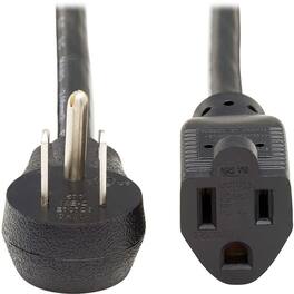 Eaton Tripp Lite Series Power Extension Cord, Right-Angle NEMA 5-15P to NEMA 5-15R - Heavy-Duty, 15A, 120V, 14 AWG, 3 - Black