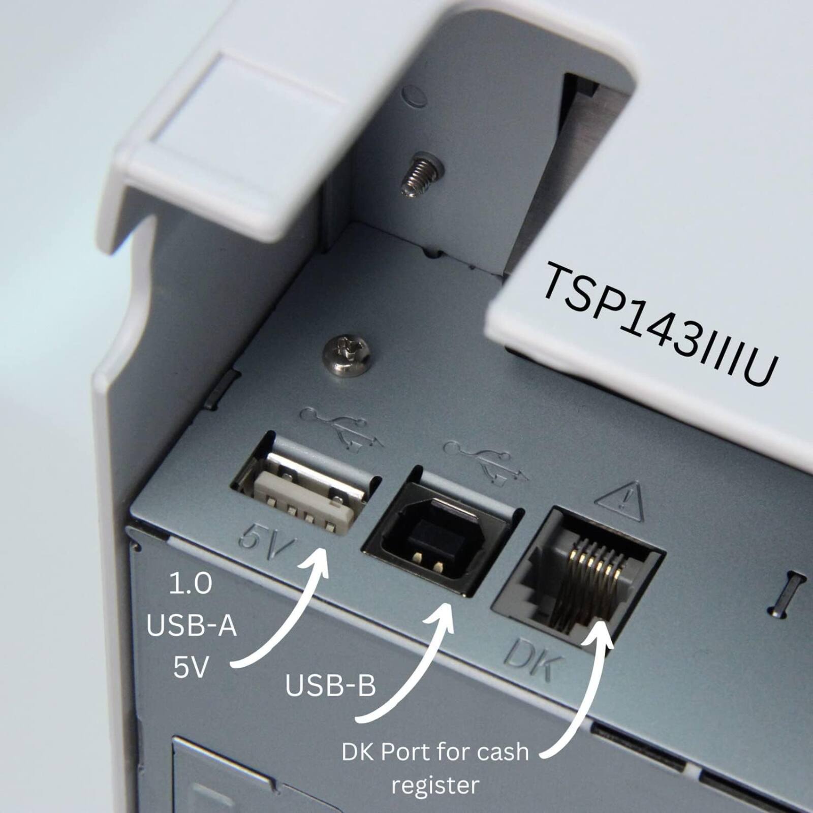 TSP143IIIU  
5V 1.0 USB-A 5V USB-B DK DK  
Port for cash register