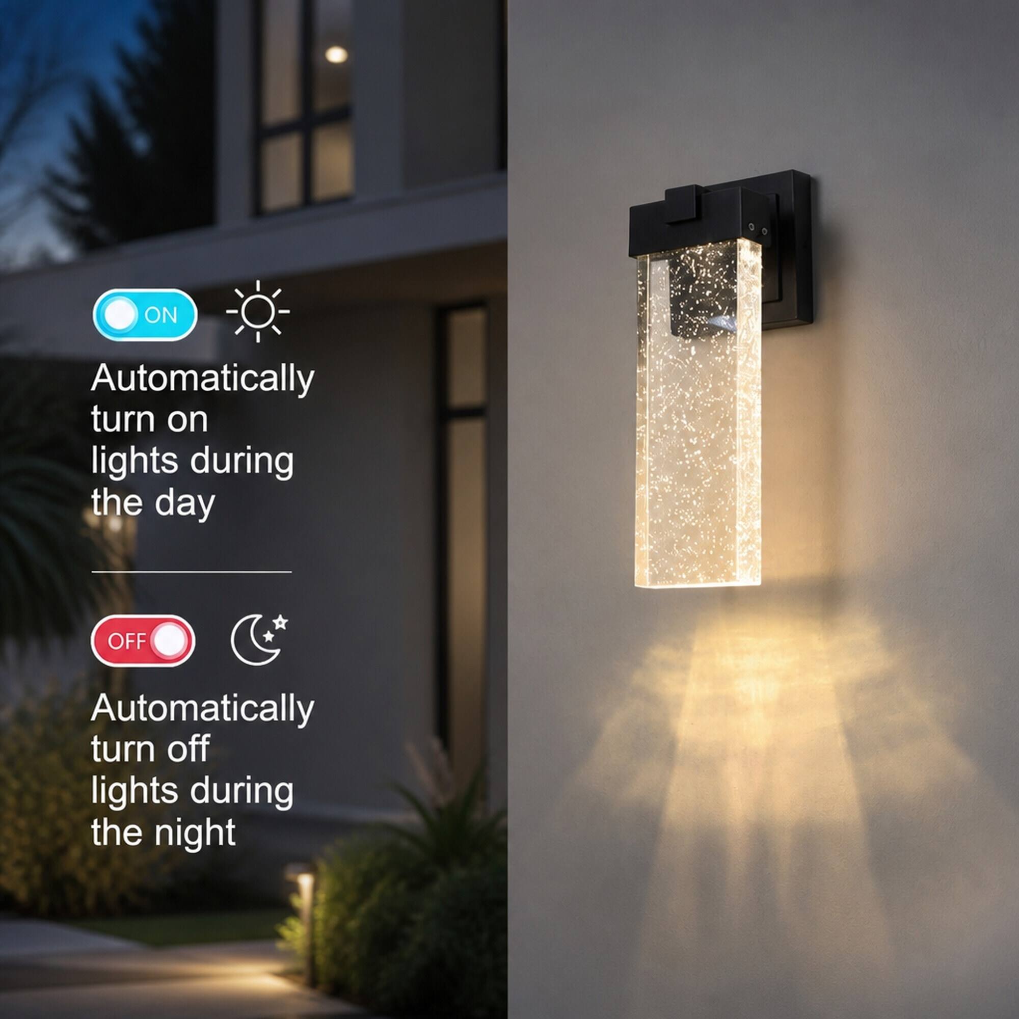 ON  
Automatically turn on lights during the day  

OFF  
Automatically turn off lights during the night