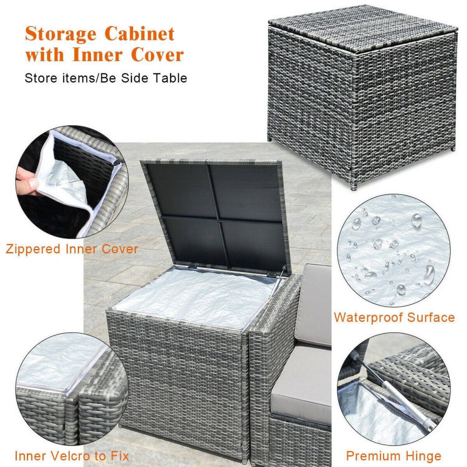 Storage Cabinet with Inner Cover  
Store items/Be Side Table  

- Zippered Inner Cover  
- Waterproof Surface  
- Inner Velcro to Fix  
- Premium Hinge