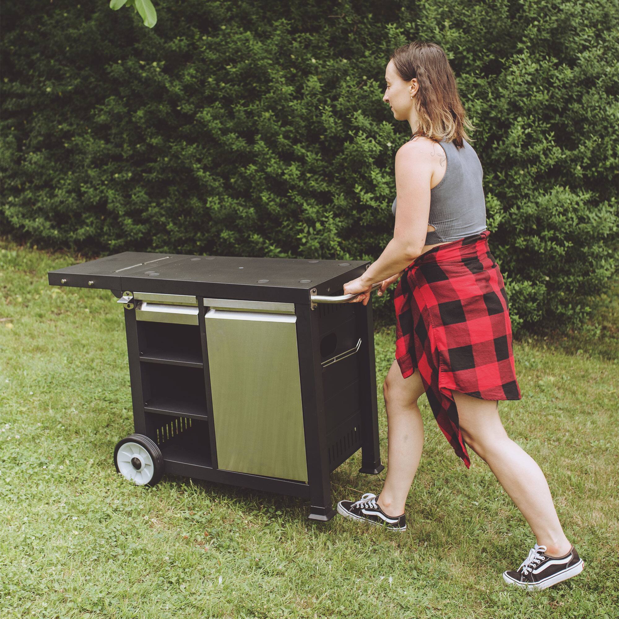 Alt View 7. Razor - Razor Universal Rolling Prep Cart for Portable Outdoor Griddle and Grills, Black - Black.