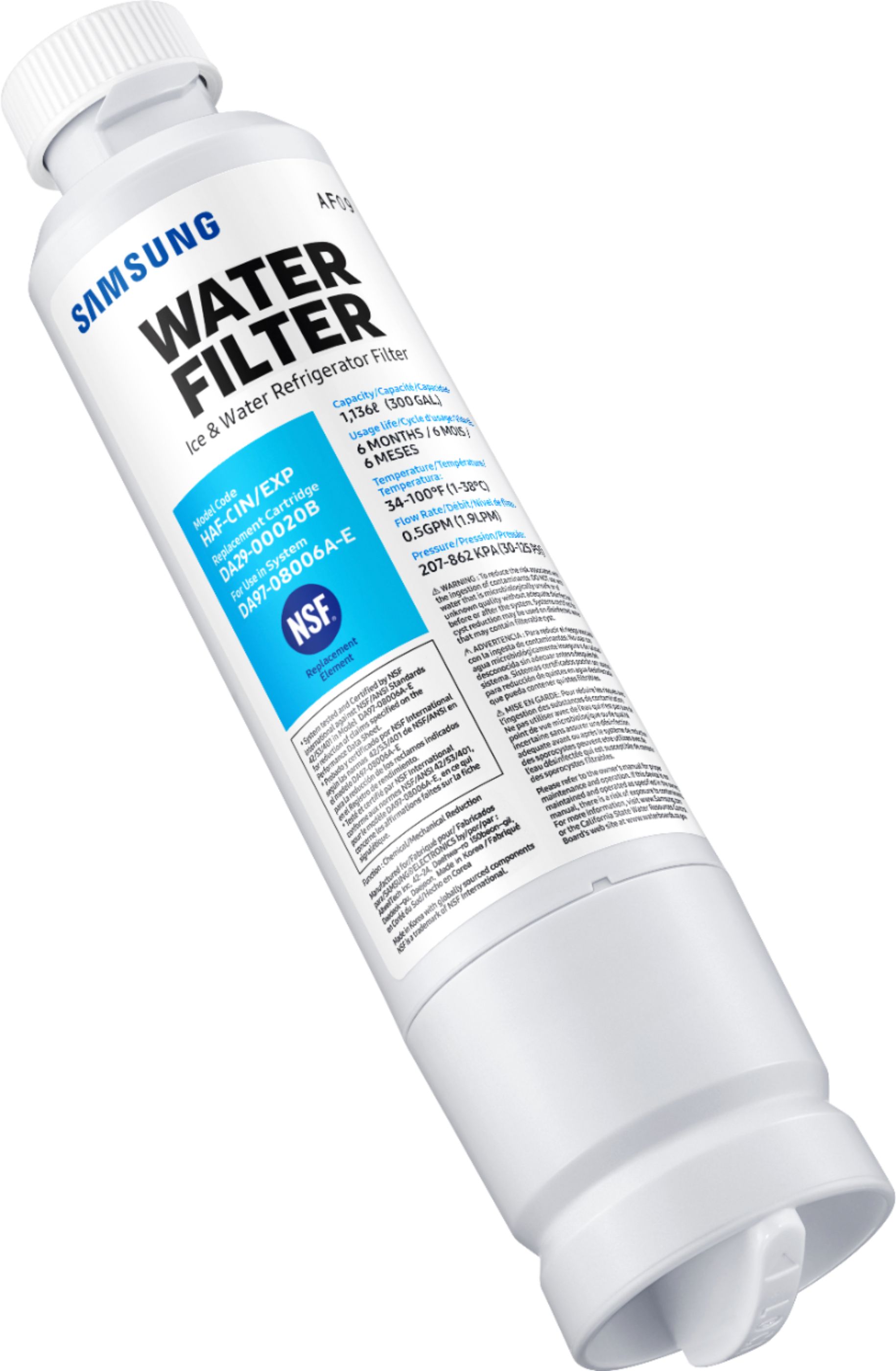 Water Filter for Select Samsung Refrigerators White HAF-CIN/EXP - Best Buy