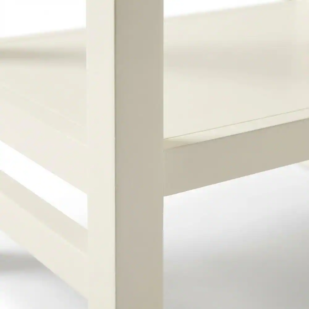 Alt View 1. FurniFact - Antique White Nightstand with 1 Drawer and Casual Distressed Finish - White.