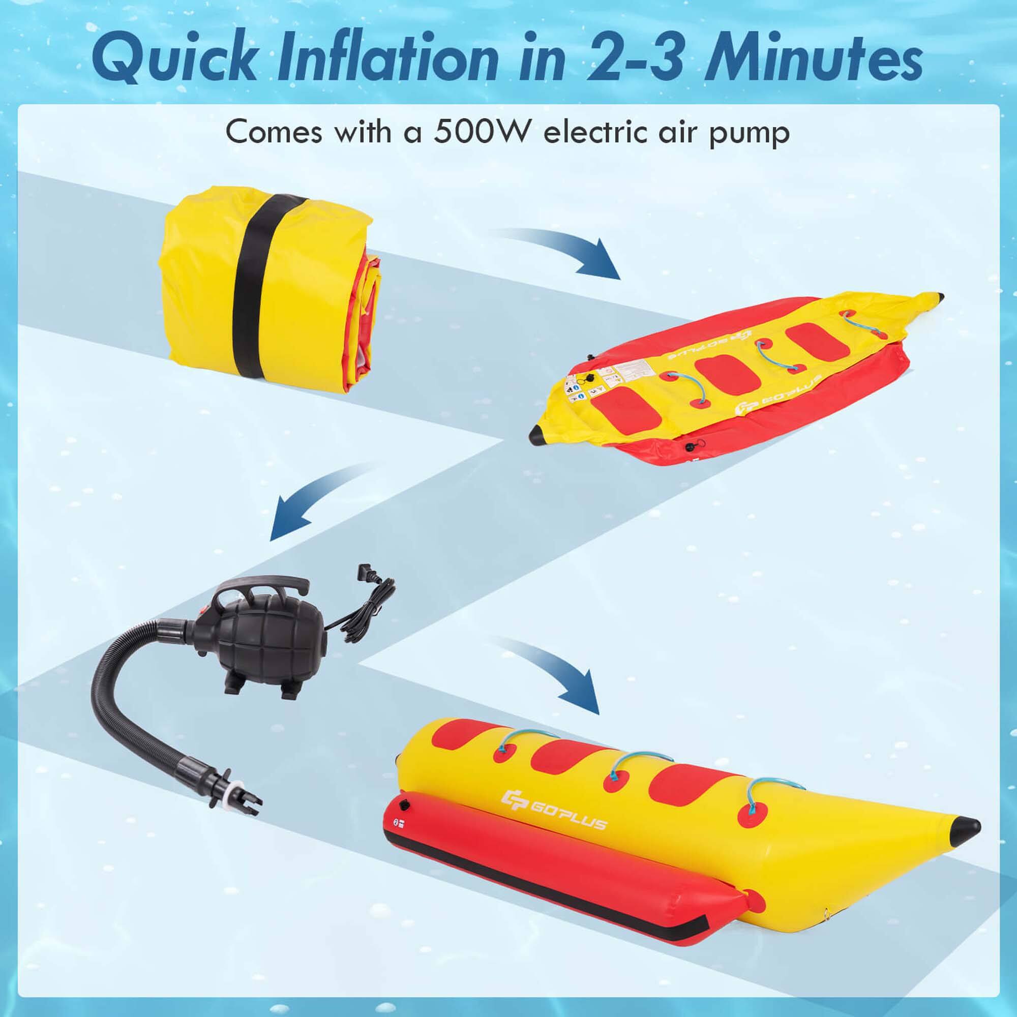 Quick Inflation in 2-3 Minutes Comes with a 500W electric air pump  GOPLUS