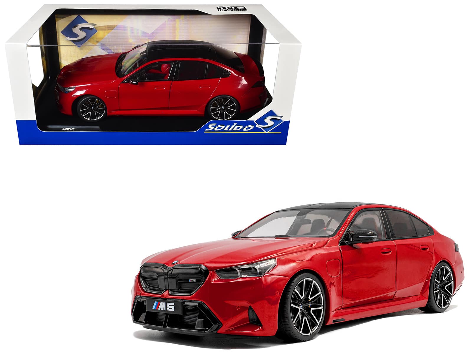 2025 BMW M5 Fire Red with Black Top 1/18 Diecast Model Car by Solido price history on PriceWatchPro