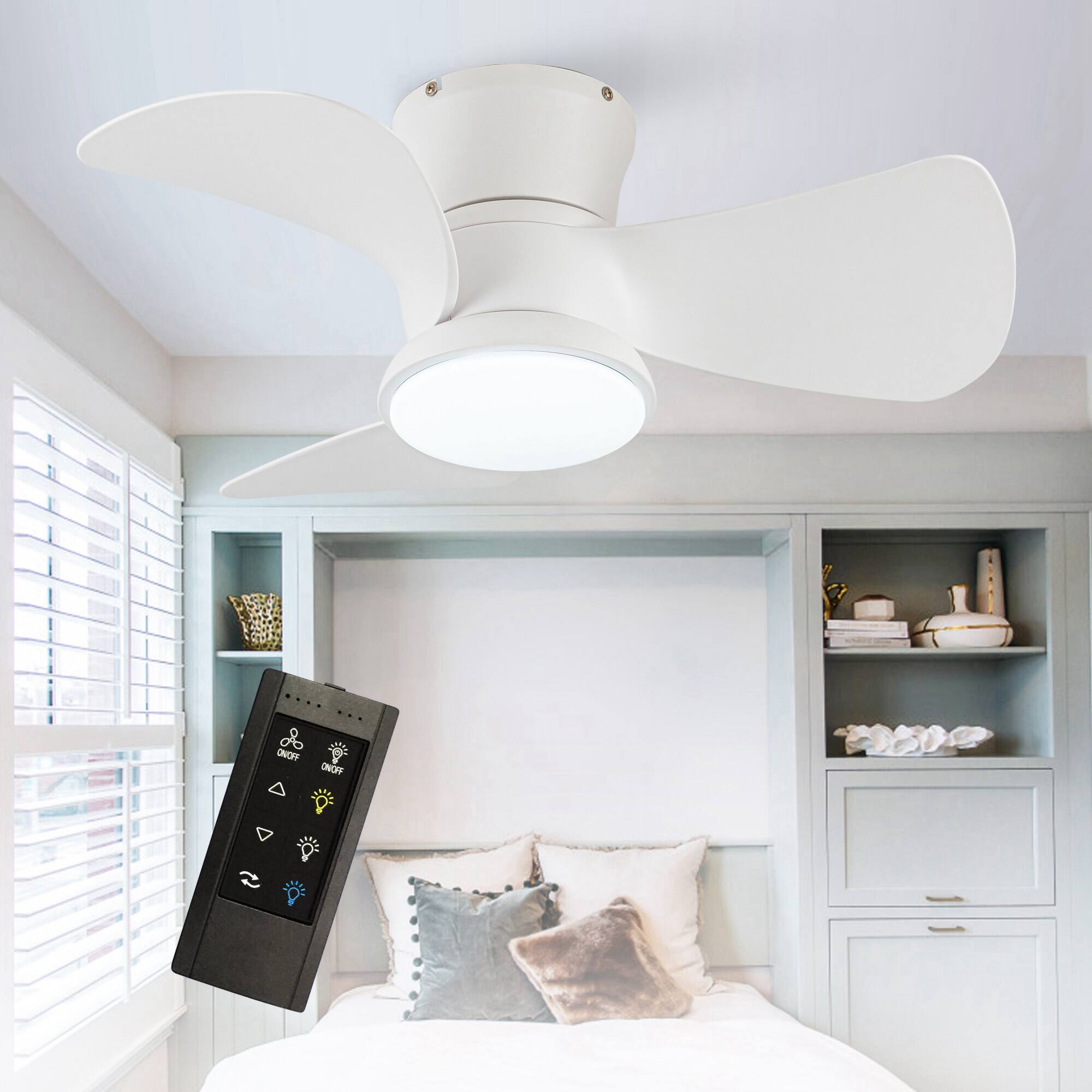 The text on the image is:

- ON/OFF
- ON/OFF
- (Icons for fan speed and light settings)