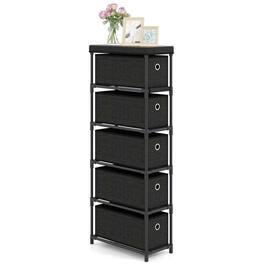 Kadyn - Narrow 5-Drawer Dresser,Slim Storage Tower with Reinforced Metal Frame,Space-Efficient Organizer for Small Spaces - Black