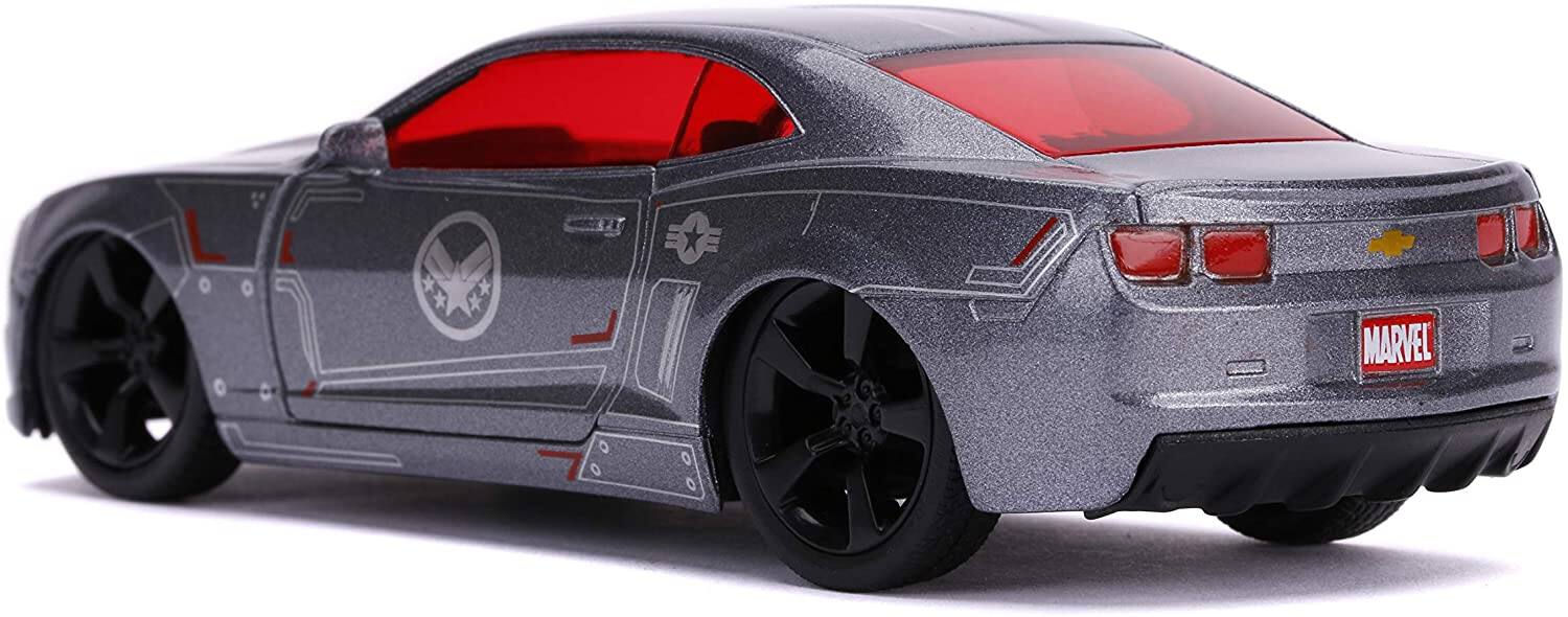 Alt View 2. Jada - 2010 Chevrolet Camaro Silver "War Machine" "Avengers" "Marvel" Series 1/32 Diecast Model Car by Jada.