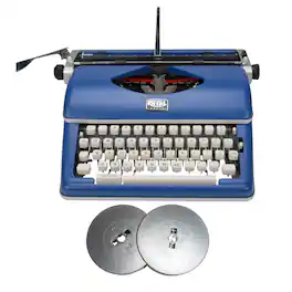 Royal Consumer Products - Royal Consumer Classic Retro Manual Typewriter Blue + OEM Black/Red Ribbon