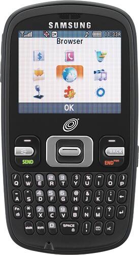 Front Standard. NET10 - Samsung R355C No-Contract Mobile Phone - Black.