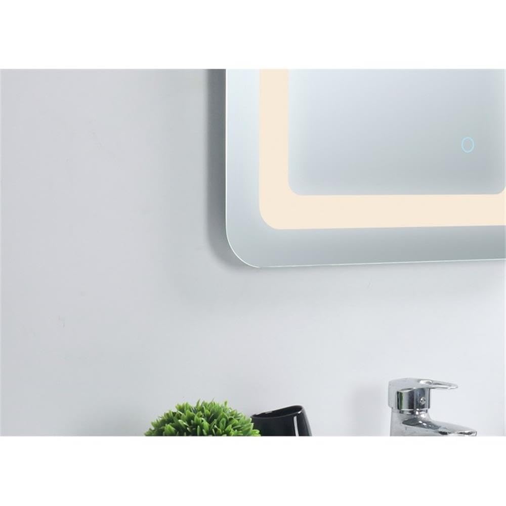 Alt View 1. Elegant Decor - Genesis 18in x 30in soft edge LED mirror - Glossy White.
