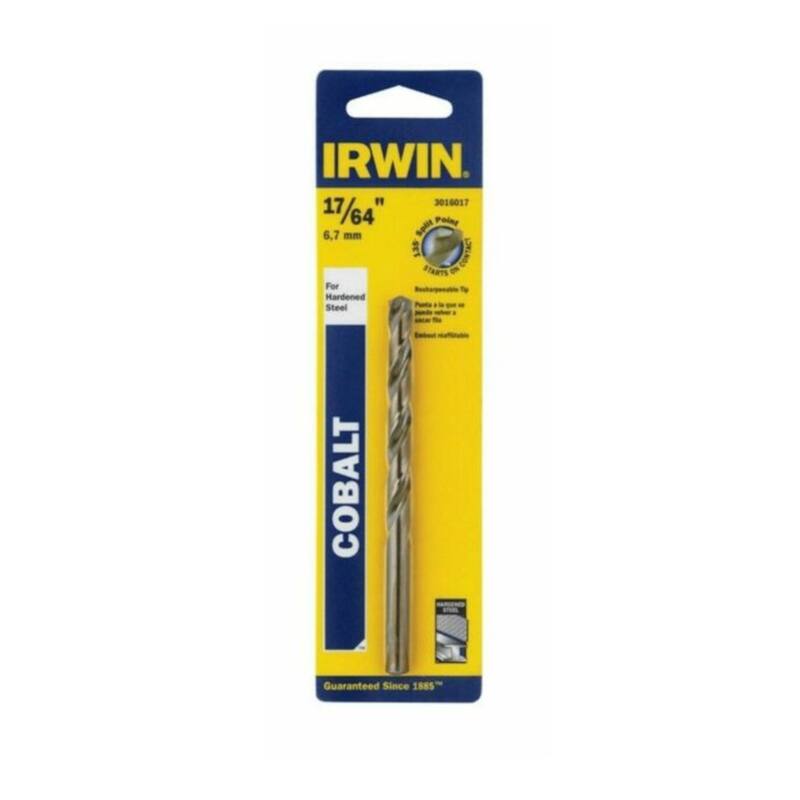 IRWIN  
17/64"  
6.7 mm  
Point 6.7 mm  
Split Point  
COBALT  
For Hardened Steel  
Guaranteed Since 1885