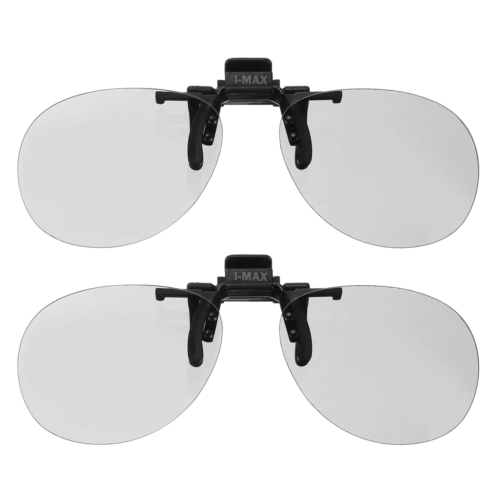 Unique Bargains - 2pcs Polarized Clip-on 3D Glasses, Passive Circular 3D Viewing Frames for Image MAXimum Movies Theater Games TV - Black