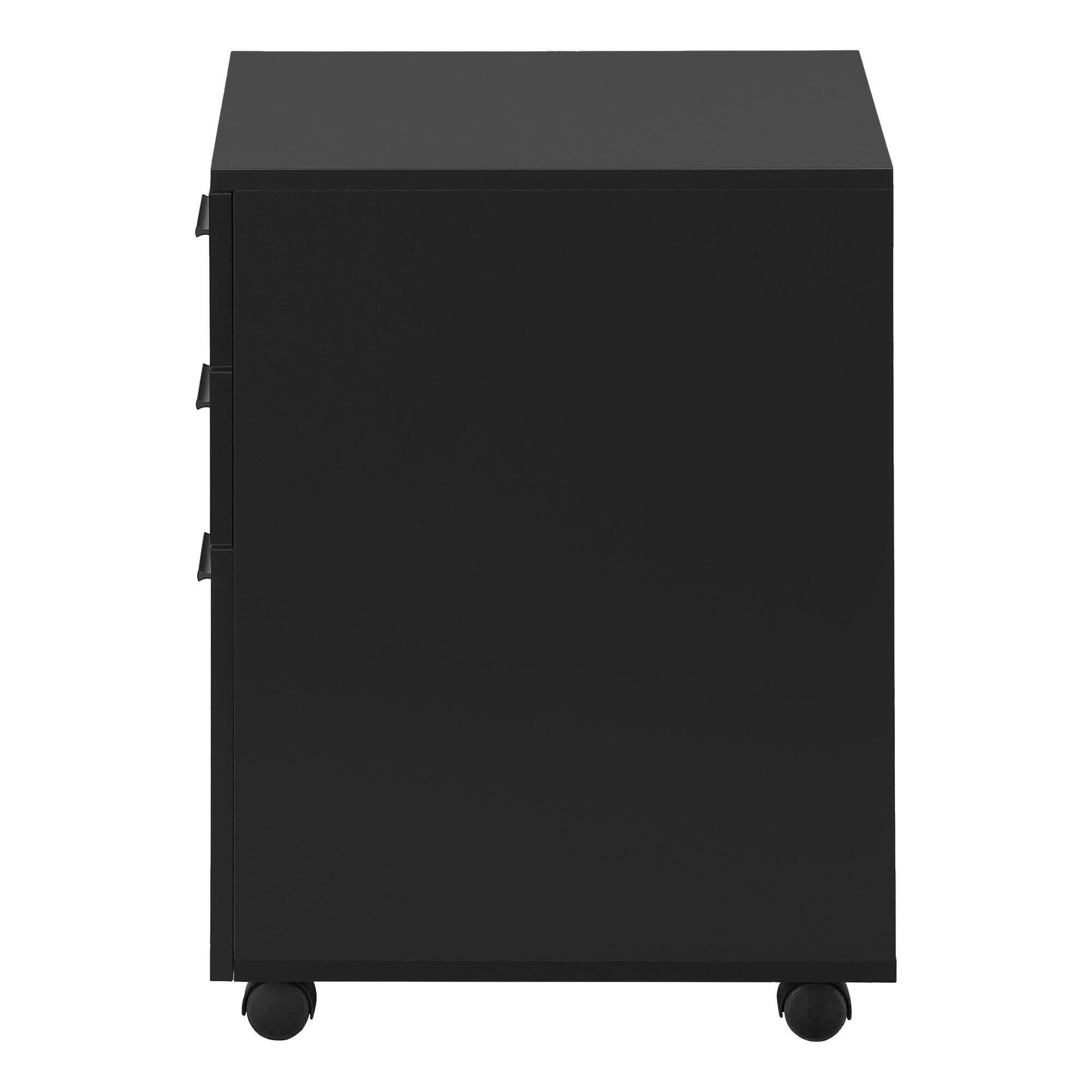 Alt View 2. TinyHomie - File Cabinet Rolling Mobile Storage Drawers Printer Stand Office Work Black Laminate Contemporary Modern.
