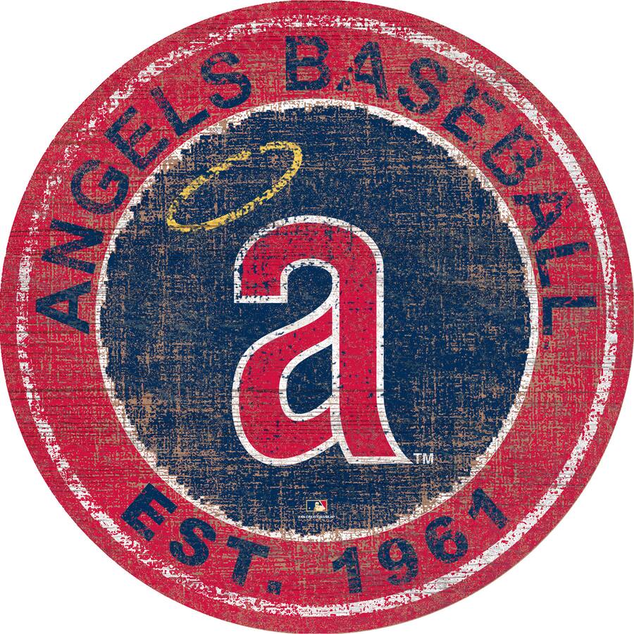 Fan Creations Los Angeles Angels 24 Round Heritage Logo Sign fan-creations-los-angeles-angels-24-round-heritage-logo-sign