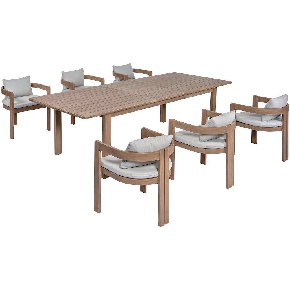 Alt View 1. Meridian Furniture - Newport Grey Water Resistant Fabric Upholstered Outdoor Patio Dining Chair - Natural.