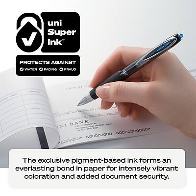 uni Super Ink™  
PROTECTS AGAINST WATER, FADING, AND FRAUD  

The exclusive pigment-based ink forms an everlasting bond in paper for intensely vibrant coloration and added document security.