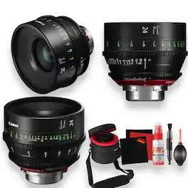 Canon - 24mm Sumire Prime T1.5 (PL Mount, Feet) With Deluxe Lens Case + 6AVE Care and Cleaning Kit - Professional Lens Bun
