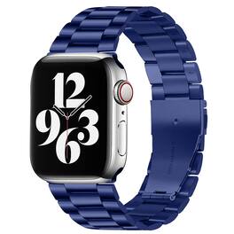 StrapsCo - Flat-Link Everyday Bracelet Stainless Steel Watch Band Strap For Apple Watch - 40mm/41mm/42mm - Blue