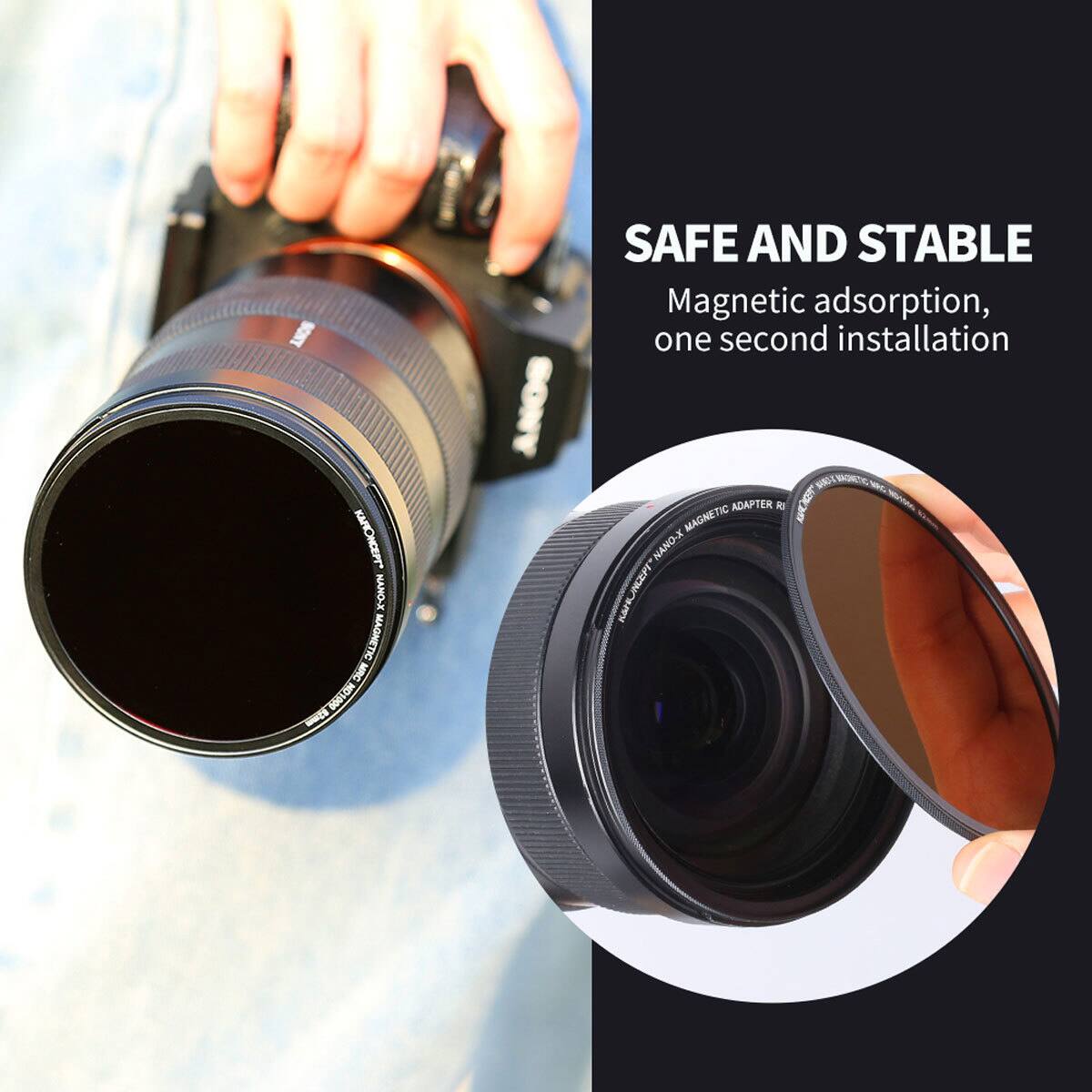 SONY SAFE AND STABLE  
Magnetic adsorption, one second installation  
X-ONVN MAGNETIC MRC MOTONS - MAN SOET  
ADAPTER RI  
MAGNETIC NANO-X