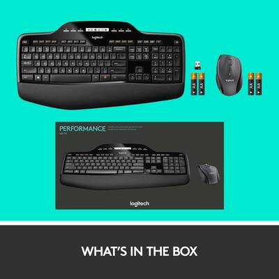 Logitech MK710 Full size Ergonomic Wireless Membrane Keyboard and Logitech MK710 Full size Ergonomic Wireless Membrane Keyboard and