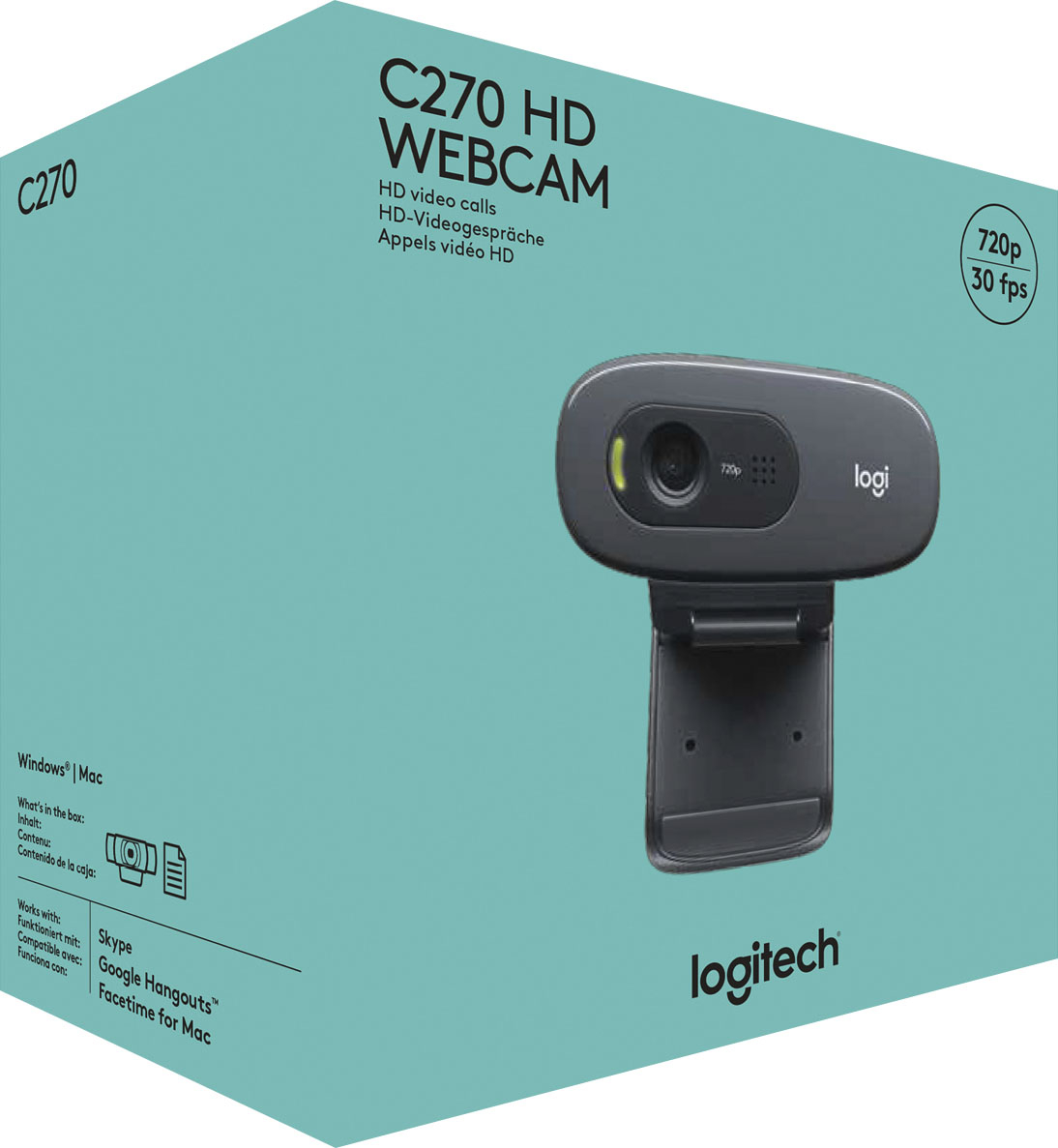 Weigering Willen Kauwgom Logitech C270 1280 x 720 Webcam with Noise-Reducing Mics Black 960-000694 -  Best Buy