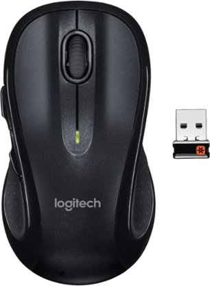 Logitech - M510 Wireless Optical Ambidextrous Mouse - Silver/Black