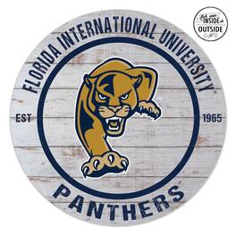 Jardine - FIU Panthers 20'' x 20'' Indoor/Outdoor Weathered Circle Sign - White