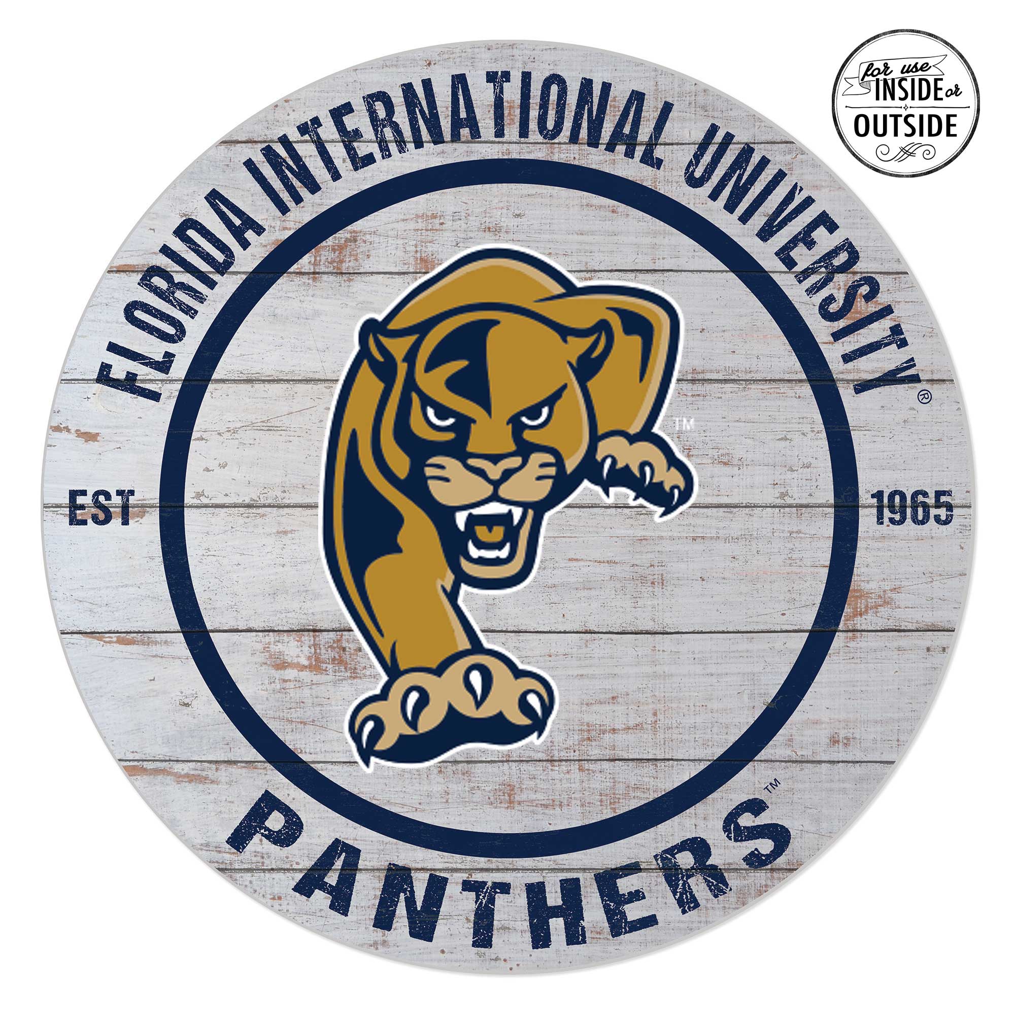 FIU Panthers 20'' x 20'' Indoor/Outdoor Weathered Circle Sign