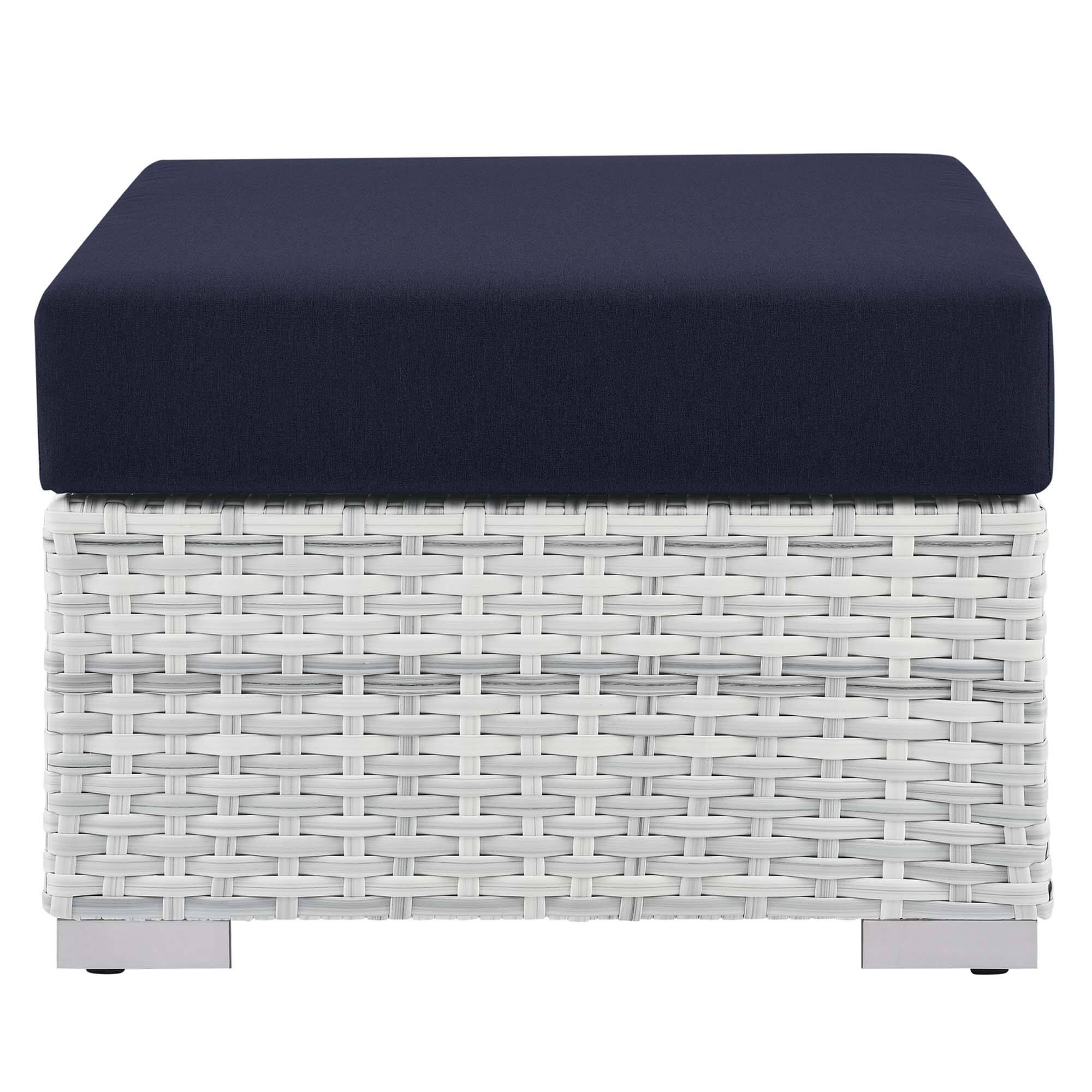 Alt View 1. Modway - Convene Outdoor Patio Ottoman by Modway - Light Gray Navy.