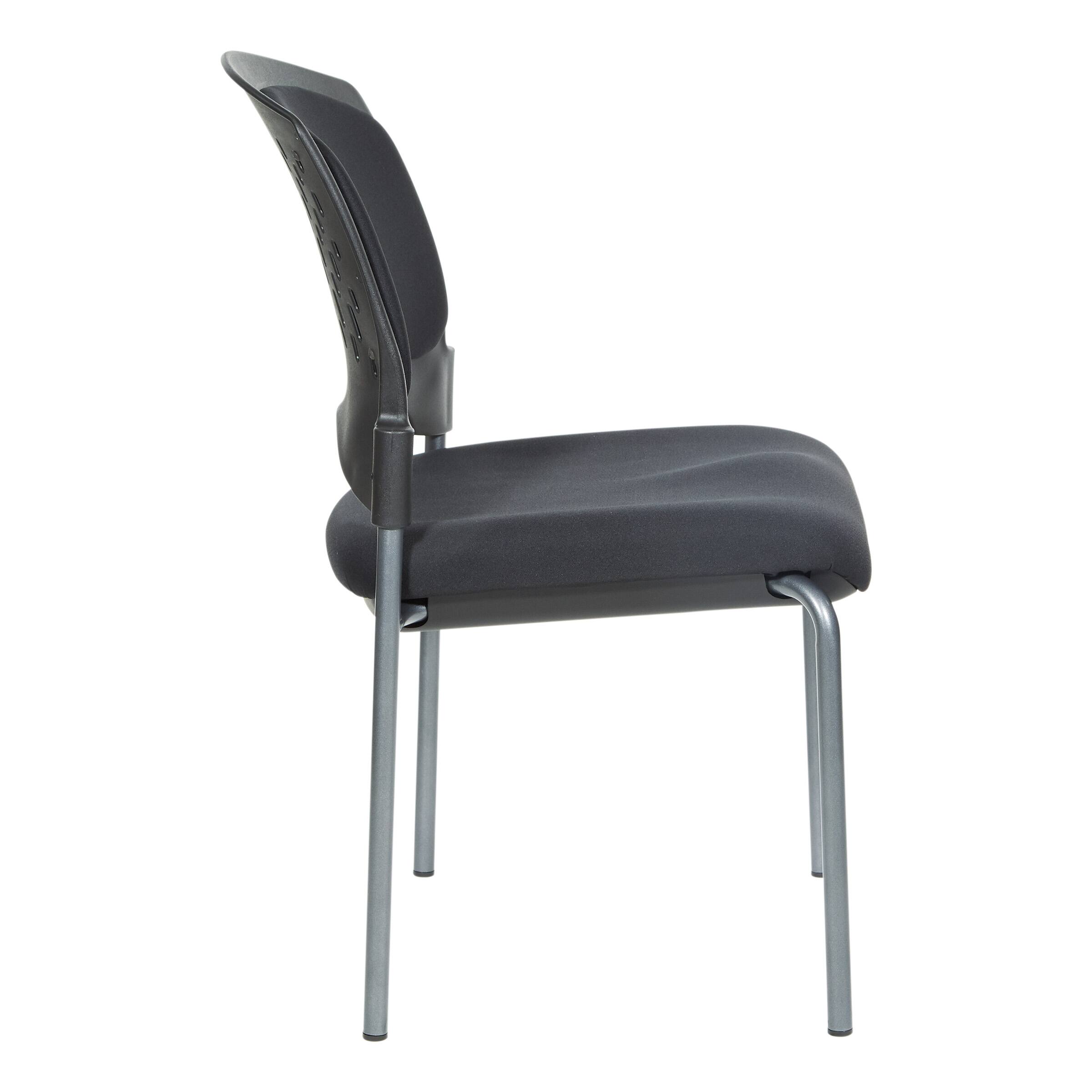 Left. Office Star Products - Upholstered Visitor Chair - Coal.