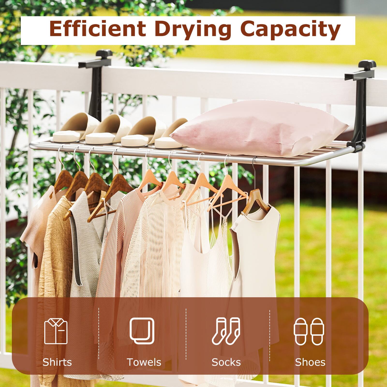 Efficient Drying Capacity

- Shirts
- Towels
- Socks
- Shoes