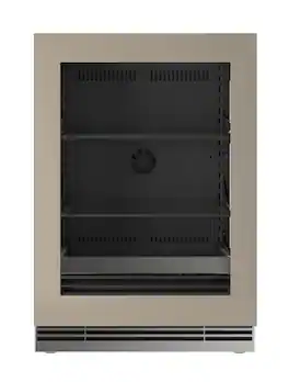 U-Line - 24"W. 5.1 Cu.Ft. Built-In Panel Ready w. Glass Compact Beverage Center - Custom Panel Ready