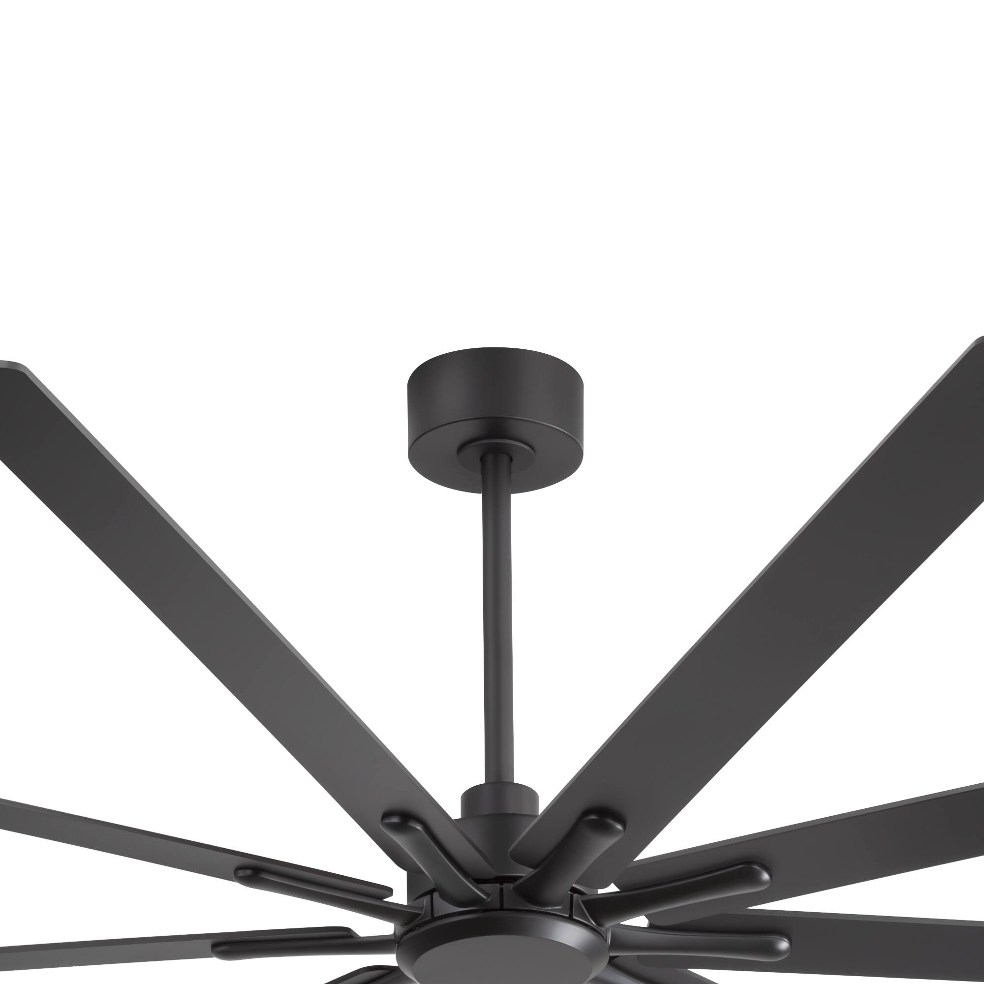 Alt View 8. Breezary - 84 Inch Great Ceiling Fan with Remote Control, 9 Reversible Plywood Blades, DC Motor, 3 Downrods, Light/No Light Options - Black (Without Light).